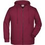 James&Nicholson Men´s Zip-Hoody burgundy_melange