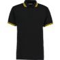 Kustom Kit Tipped Collar Polo Black / Yellow