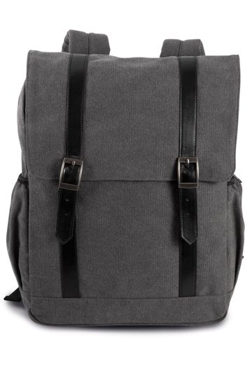 Sac à dos en toile à rabat - Washed Dark Grey