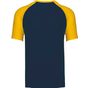 kariban Baseball - T-shirt bicolore manches courtes navy/yellow