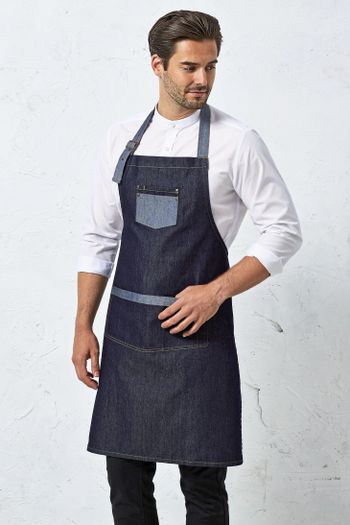 Image produit Tablier à bavette en denim contrasté Domain