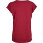 Build Your Brand Ladies Extended Shoulder Tee burgundy