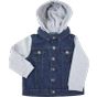 Larkwood Denim Jacket With Sweat Hood And Sleeves blue