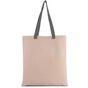 Kimood Sac shopping plat en toile avec poignées contrastées natural/steel_grey
