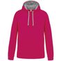 Kariban Sweat à capuche bicolore fuchsia/fine_grey
