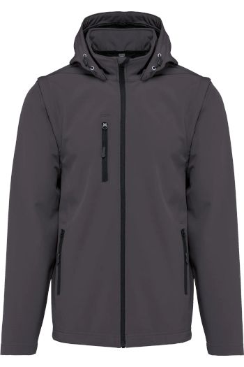 Image produit Veste Softshell 3 couches à capuche avec manches amovibles unisexe