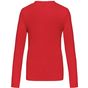 kariban T-shirt col V manches longues femme red