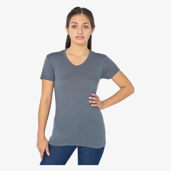 Poly/cotton short sleeve women's T  American apparel