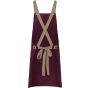 karlowsky Bib apron urban-look with cross straps and pocket aubergine