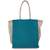 kimood Sac shopping avec soufflet en filet turquoise/natural