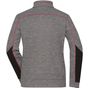 James&Nicholson Ladies´ Structure Fleece Jacket carbon_melange/black/red