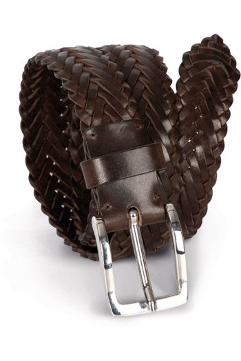 Ceinture tressée en cuir - Dark Brown