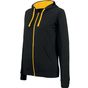 Kariban sweat-shirt zippé capuche contrastée femme black/yellow