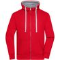 James&Nicholson Men's Lifestyle Zip-Hoody red/grey_heather