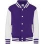 AWDis Just Hoods Kid's Varsity Jacket purple/white