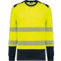 WK Designed To Work Sweat-shirt de sécurité recyclé col rond unisexe hi_viz_yellow/navy