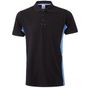 Velilla Polo bicolore manches courtes black/sky_blue