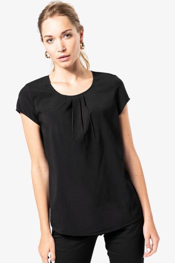 Image produit Blouse crêpe manches courtes femme