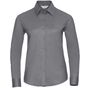 Russell Collection Ladies’ long sleeve tailored oxford shirt silver