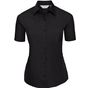 Russell Collection Ladies’ short sleeve classic polycotton poplin shirt black