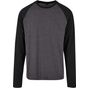 Build Your Brand Basic Contrast Raglan Longsleeve charcoal/black