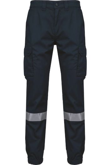 Image produit Pantalon cargo unisexe avec bas élastiqué et bande réfléchissante