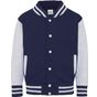 AWDis Just Hoods Kid's Varsity Jacket oxford_navy/heather_grey