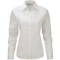 Russell Collection Ladies’ long sleeve classic pure cotton poplin shirt white