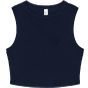Bella Women's micro rib muscle crop tank solid_navy_blend