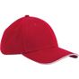 Beechfield Casquette classique 6 panneaux en coton biologique EarthAware  - visière sandwich rouge classique/blanc