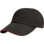 Result Heavy brushed cotton low profile cap black/red