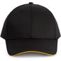 WK Designed To Work Casquette sandwich contrasté 6 panneaux Oeko-Tex black/yellow