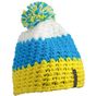 Myrtle Beach Crocheted Cap with Pompon yellow/pacific/white