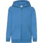 fruit of the loom Kids classic hooded sweat jacket azure blue