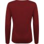 Henbury Ladies' 12gg v-neck jumper burgundy