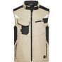 James&Nicholson Workwear Softshell Vest -STRONG- stone/black