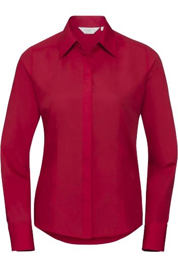 Image produit Chemise en Popeline Polyester Coton cintrée manches longues femme