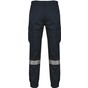 WK Designed To Work Pantalon cargo unisexe avec bas élastiqué et bande réfléchissante navy