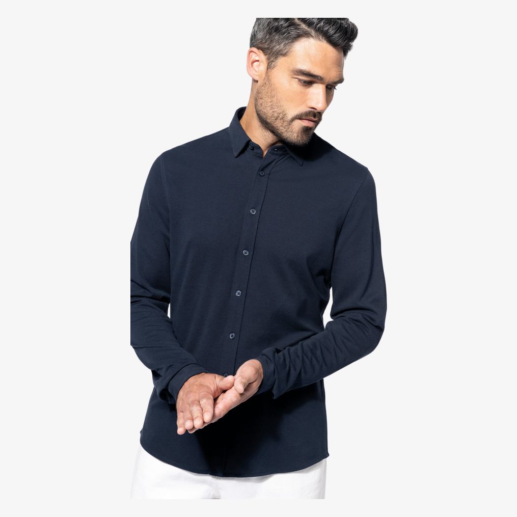 Chemise maille piquée manches longues kariban