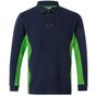 Velilla Polo bicolore manches longues navy/lime