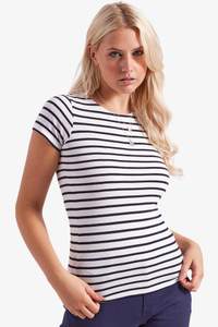 Image produit T-shirt marinière « coastal » femme à manches courtes