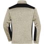 James&Nicholson Men´s Knitted Workwear Fleece Jacket -STRONG- stone_melange/black