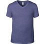 anvil Adult Fashion V-Neck Tee - heather_blue - S