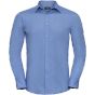 Russell Chemise en Popeline Polyester Coton cintrée manches longues homme corporate blue