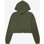 Bella Women's cropped fleece hoodie military_green