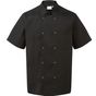 Premier Veste de cuisine à manches courtes et à boutons-pression black