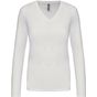 kariban T-shirt col V manches longues femme - white - 3XL