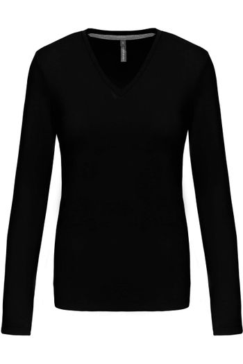 Image produit T-shirt col V manches longues femme