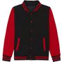 AWDis Just Hoods Veste Varsity jet_black/fire_red