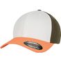 flexfit 3-Tone Flexfit Cap neon_orange/white/olive